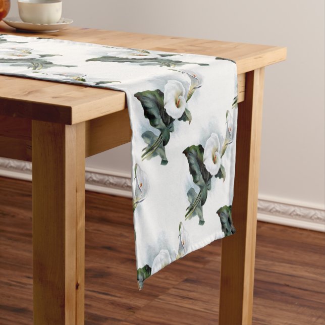 Vintage Elegance White Calla Lily Table Runner (In Situ)