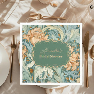 Vintage Elegance William Morris Floral Bridal Napkin