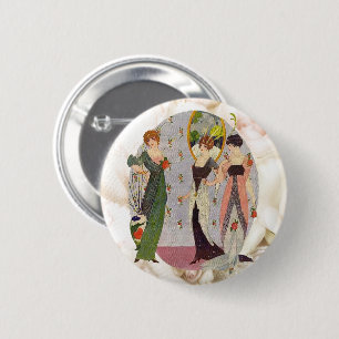 Vintage elegant 1920’s ladies fashion 6 cm round badge