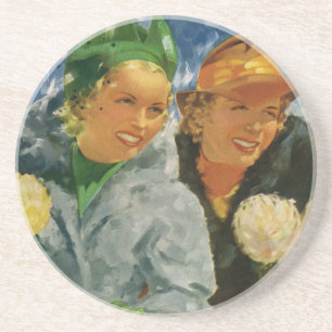 Vintage Elegant and Stylish Women, Best Friends! Coaster