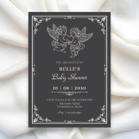 Vintage elegant angels baby shower
