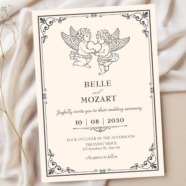 Vintage elegant angels wedding  invitation (Creator Uploaded)