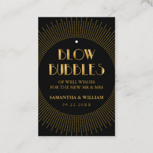 Vintage Elegant Art Deco Gold Wedding Send-Off Tag