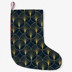 Vintage elegant Art Deco style seamless pattern wi Small Christmas Stocking