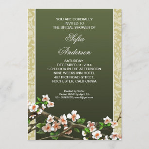vintage elegant blossoms bridal shower invitation