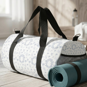 Vintage Elegant Blue Toile Pattern Duffle Bag