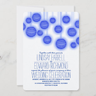 Vintage Elegant Blue Wedding Invitations
