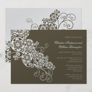 Vintage Elegant Boho Floral Paisley Wedding Invite