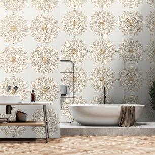 Vintage elegant boho mandala beige wallpaper