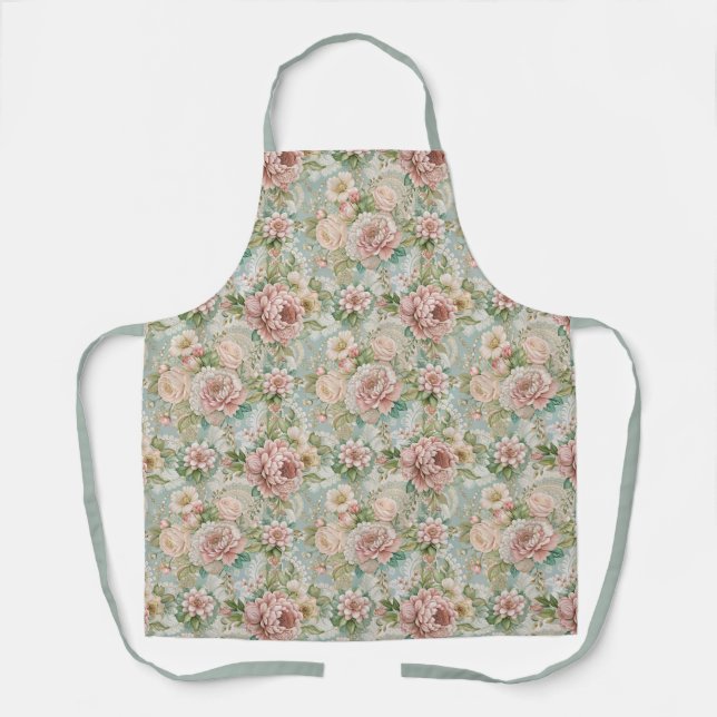 Vintage Elegant Botanical Apron (Front)