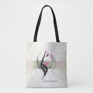 Vintage Elegant,Chic,Lace,Girl Silhouette Can Cool Tote Bag