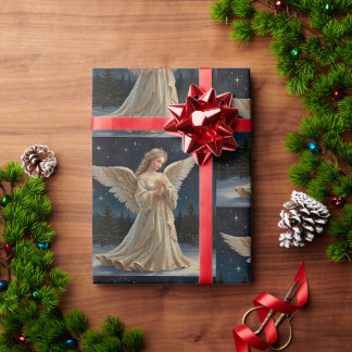 Vintage Elegant Christmas Angel Wrapping Paper
