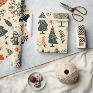 Vintage Elegant Christmas Pattern Wrapping Paper