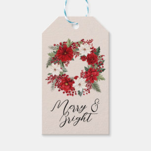 Vintage Elegant Christmas Wreath Holiday Address Gift Tags