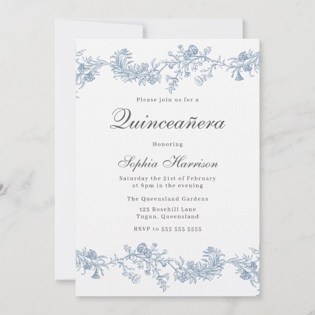 Vintage Elegant Classic Quinceanera  Invitation (Front)