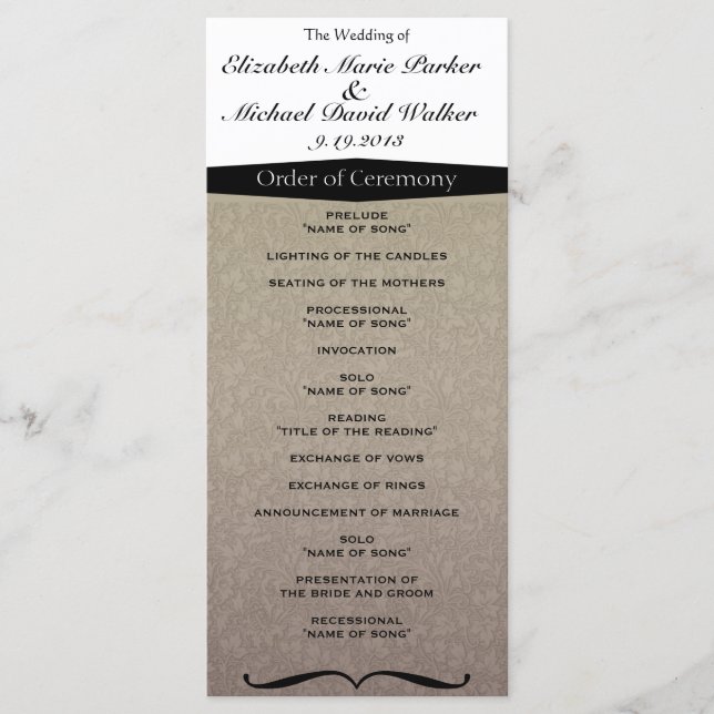 Vintage Elegant Classy Damask Program (Front)