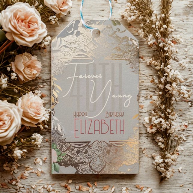 Vintage Elegant Damask Lace Gold Pattern Gift Tag (Creator Uploaded)