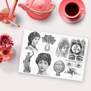 Vintage Elegant Elegance Decoupage Collage Tissue Tissue Paper