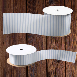 Vintage Elegant Faded Blue Stripe All Occasion Satin Ribbon