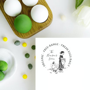 Vintage Elegant  Farm Egg Carton Custom  Self-inking Stamp