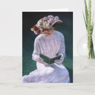 Vintage Elegant Fine Art Victorian Lady Reading Card