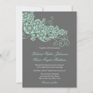 Vintage Elegant Floral Paisley Boho Wedding Invite
