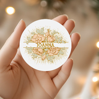 Vintage Elegant Floral Regency Rococo Classic Round Sticker