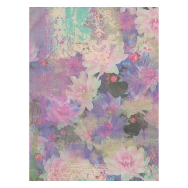 vintage elegant flowers Table Cloth (Front)