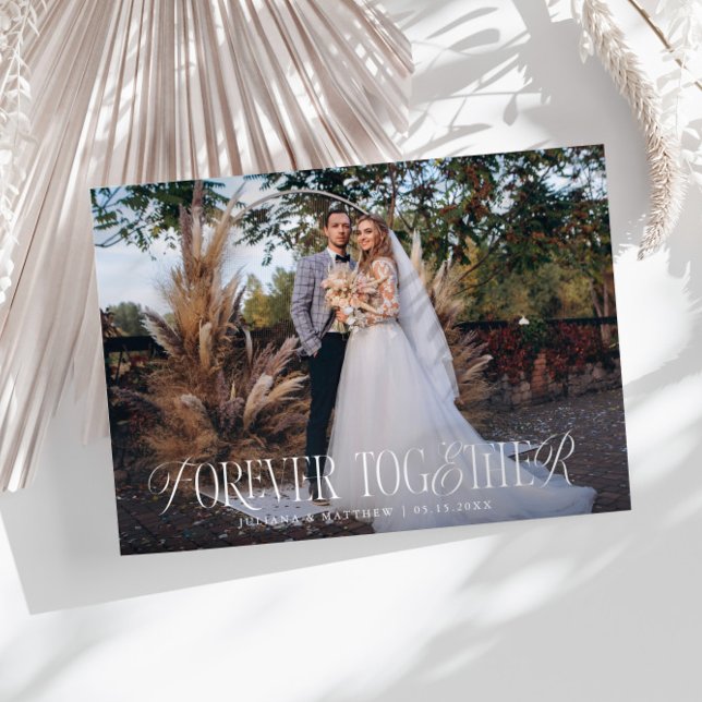 Vintage Elegant Forever Together Wedding Photo Announcement (Creator Uploaded)