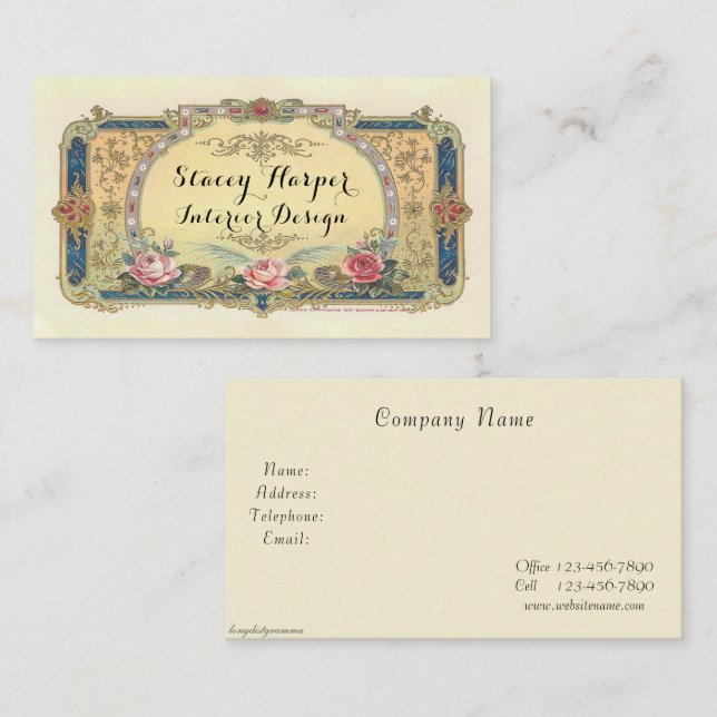 Vintage, Elegant French Country Business Card (Front/Back)