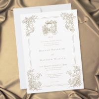 Vintage Elegant Gold Carriage Garden Wedding
