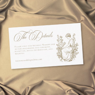 Vintage Elegant Gold Crest Garden Wedding Enclosure Card