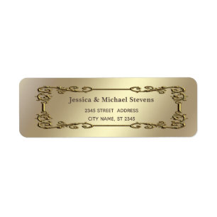 Vintage elegant gold frame return address label