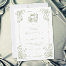 Vintage Elegant Green Carriage Garden Wedding