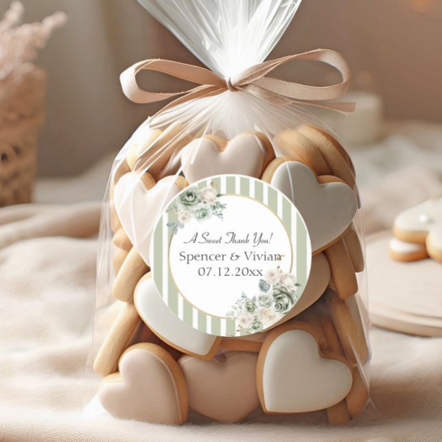 Vintage & Elegant Green Gold Micro Wedding Sticker (Creator Uploaded)