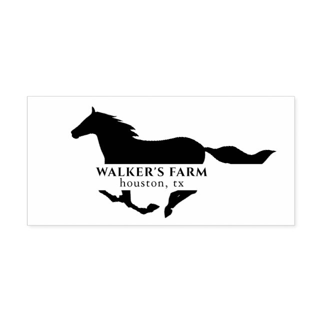 Vintage elegant horse monogram Stamp (Imprint)