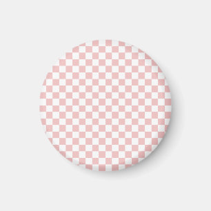 Vintage Elegant Kids Baby Pink Chequerboard Magnet