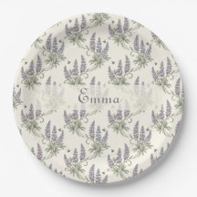 Vintage Elegant Lupine & Bees Botanical Pattern –