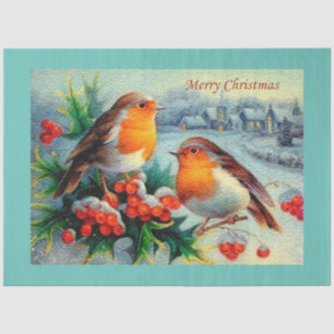 Vintage Elegant Merry Christmas Tissue Paper