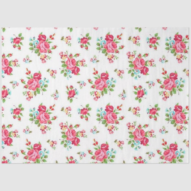 Vintage Elegant Modern Floral Tissue Paper (Front)