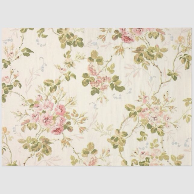 Vintage Elegant Modern Floral Tissue Paper (Front)