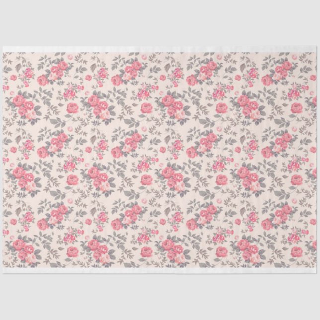 Vintage Elegant Modern Floral Tissue Paper (Front)
