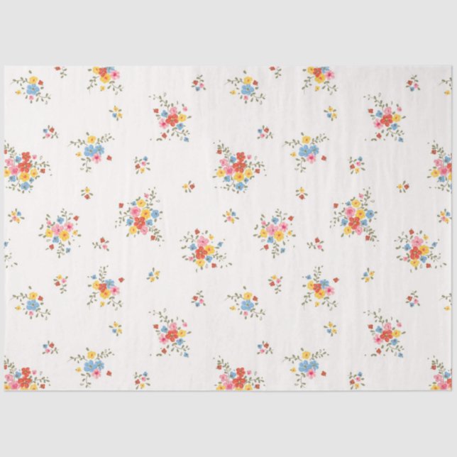 Vintage Elegant Modern Floral Tissue Paper (Front)