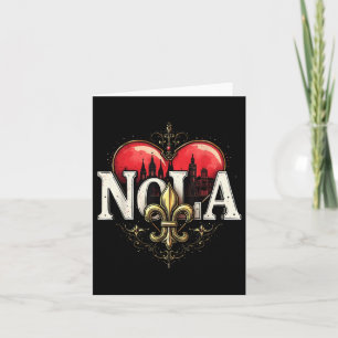 Vintage Elegant Nola Fleur-de-lis Heart Nola Stron Card