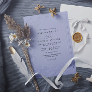 Vintage Elegant Ornate Embossing Modern Wedding Invitation
