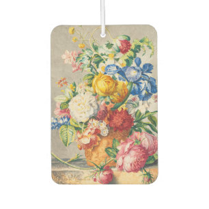 Vintage Elegant Pastel Floral Botanical Wall Art Car Air Freshener