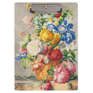 Vintage Elegant Pastel Floral Botanical Wall Art Clipboard