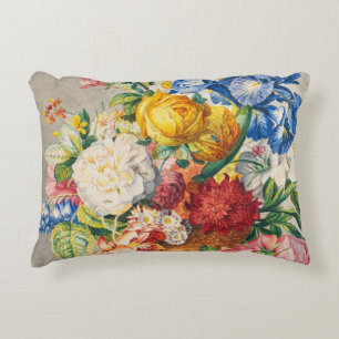 Vintage Elegant Pastel Floral Botanical Wall Art Decorative Cushion