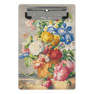 Vintage Elegant Pastel Floral Botanical Wall Art Mini Clipboard