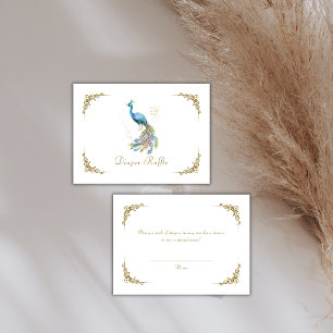 Vintage Elegant Peacock Diaper Raffle Baby Shower Enclosure Card